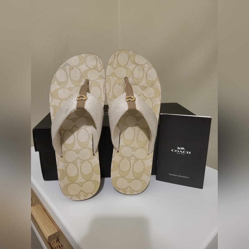 Coach Zoe webbed flip flop